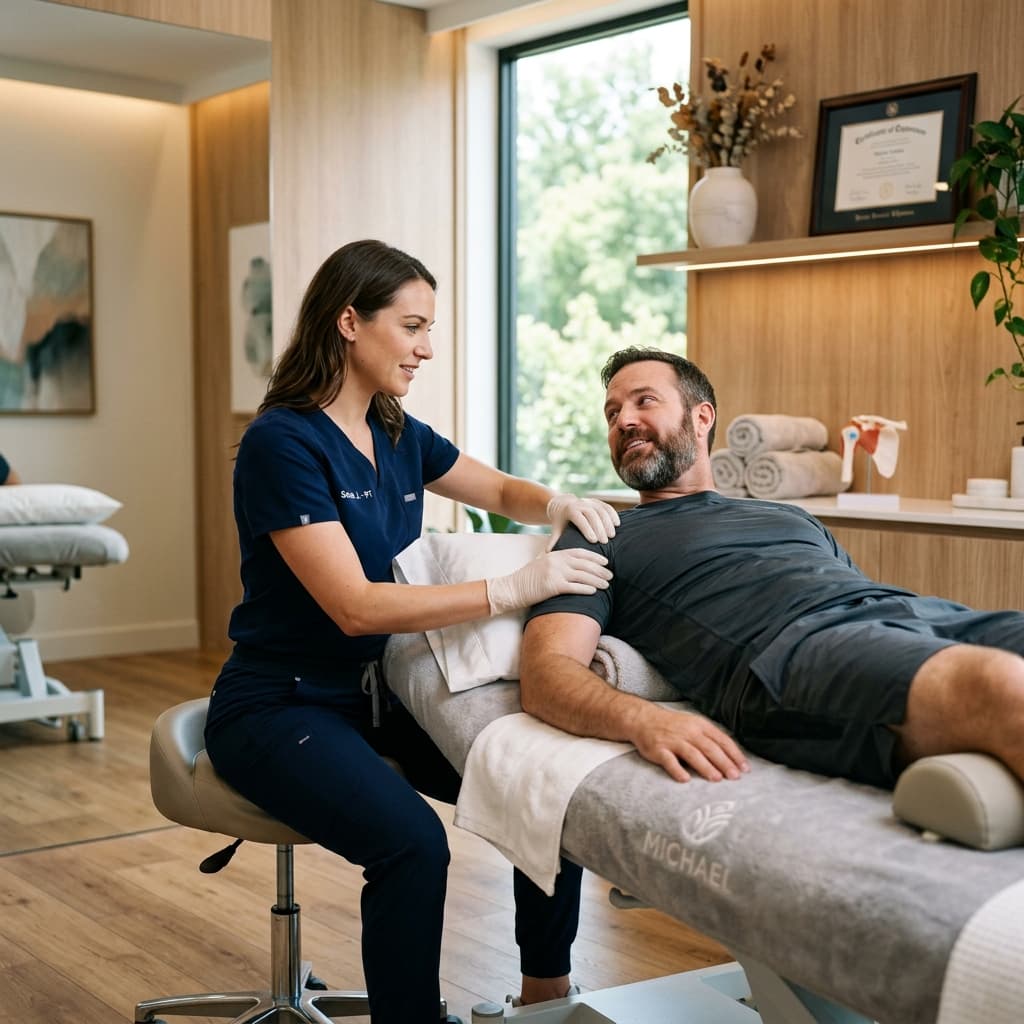Doctor treating patient